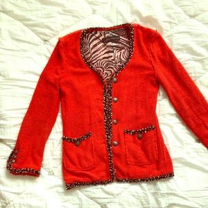 Zara Women red and zebra lined jacket
